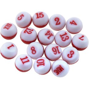 16PCS 2/3 Inch Diameter Red Billiard Number Dice Set PP Plastic Dice for Billiard Halls Billiard Table Accessories Suitable for Traditional Kelly and Pea Pools
