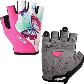 DuShow Cycling Gloves Women Half Finger Gel Padded Bike Gloves for Women Cycling Mountain Road Bicycle Biking Fingerless Gloves Anti-Slip Shock-Absorbing Bicycle Short Gloves