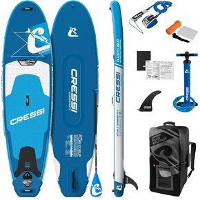 Inflatable Stand Up Paddle Board Set - Pump, Paddle, Backpack, Included - Double Chamber Construction - 10' 2" Fluid: Designed in Italy by Cressi