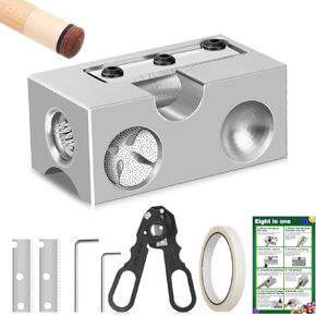 8-in-1 Billiards Pool Cue Tip Shaper, Pool Cue Tips Replacement Kit, Pool Cue Shaper, Pool Cue Tip Tool, Pool Cue Tips Repair Tool for Replacement and Shaping Cue Tips (8-in-1)