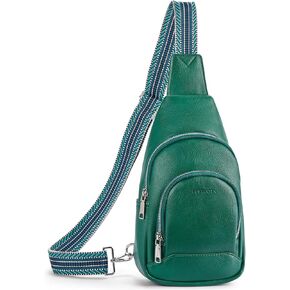 BOSTANTEN Sling Bag for Women Crossbody Purse Crossbody Bag Leather Chest Bag with Adjustable Guitar Strap for Travel