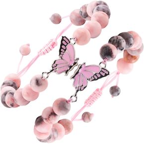 Stocking Stuffers for Teens Best Friend Bracelets for 2, BFF Butterfly Bracelets, Friendship Bracelets, Bracelets for Couples, Adjustable Charms, Birthday Gifts for Women Couples