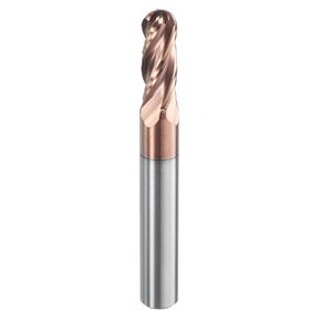HARFINGTON Ball Nose End Mill 4 Flute 9/32" Diameter 5/16" Shank Tungsten Carbide TiAlN Coated Spiral CNC Router Bits 3/4" Cutting Length Single End Ball for Carving Engraving Grinding