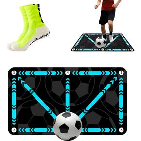 Soccer Training Mat Football Equipment: Silent Footstep Agility Training Mat - Speed Improve Non-slip Footwork Coordination Trainer