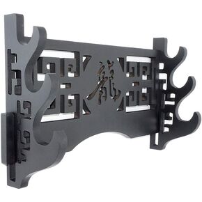 FOXSM Sword Rack Wall Hanging Katana Exhibition Rack Retro Hollow Carved Sword Bracket Hanger - Dragon