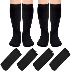 4 Pairs Kids Soccer Socks Toddler Soccer Socks Girls Boys Soccer Socks Toddler Knee High Socks Toddler Kids Tube Socks
