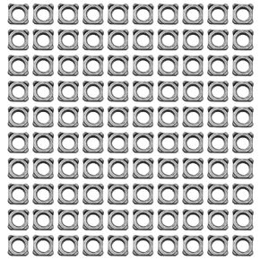 TAODAN 100PCS Square Weld Nuts M8 Carbon Steel Rough Carbon Steel Machine Screws for Tubular Furniture Table Racks Vehicles Trolleys Casters Threaded Connection