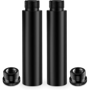6-INCH Mic Stand Extension Tubes/Rods Parts (2PCS), Universal 5/8-27" Thread, Fits Most Mic Booms, Gooseneck Arms, Bases - ETA26XL