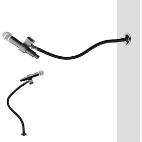 Microphone Arm Stand 23.6inch Long Arm Gooseneck,Mic Arm Wall Mount,Metal Base Mic Clip 3/8" to 5/8" Adapter for Walls/Table/Podium,Compatible with Shure/Fifine/AT2020/Pyle/Blue Snowball/Razer