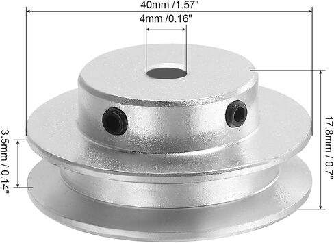 PATIKIL V-Belt Pulley, 8mm Fixed Bore 30mm Outer Dia Single Groove Pulley Wheel Aluminum Alloy V-Groove Drive Pulley for Motor Shaft 1-3MM PU Round Belt in Saudi Arabia