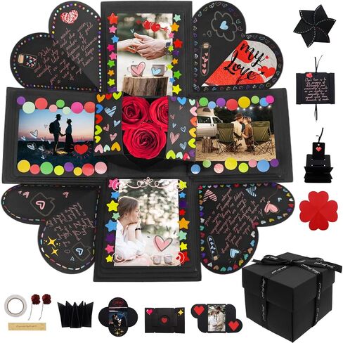 Explosion DIY Gift Box Set, Surprise Exploding Love Box for Couples,Sentimental Gift for Wedding,Birthday Party,Boyfriend,Girlfriend,Scrapbook Style Photo Album,Memory Box in Saudi Arabia