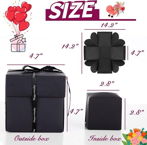 Explosion DIY Gift Box Set, Surprise Exploding Love Box for Couples,Sentimental Gift for Wedding,Birthday Party,Boyfriend,Girlfriend,Scrapbook Style Photo Album,Memory Box in Saudi Arabia