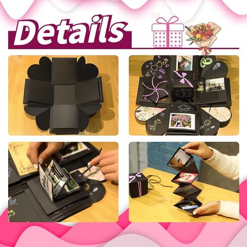 Explosion DIY Gift Box Set, Surprise Exploding Love Box for Couples,Sentimental Gift for Wedding,Birthday Party,Boyfriend,Girlfriend,Scrapbook Style Photo Album,Memory Box in Saudi Arabia