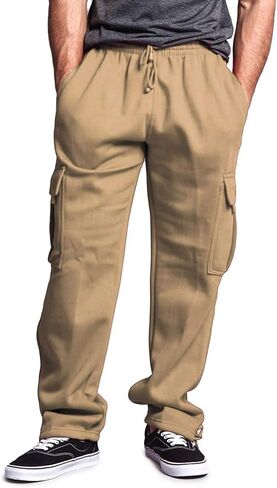 G-Style USA Men's Solid Fleece Heavyweight Cargo Pants in Saudi Arabia