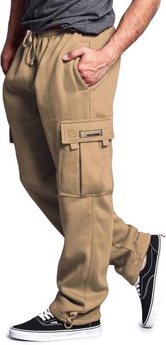 G-Style USA Men's Solid Fleece Heavyweight Cargo Pants in Saudi Arabia