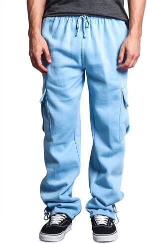 G-Style USA Men's Solid Fleece Heavyweight Cargo Pants in Saudi Arabia