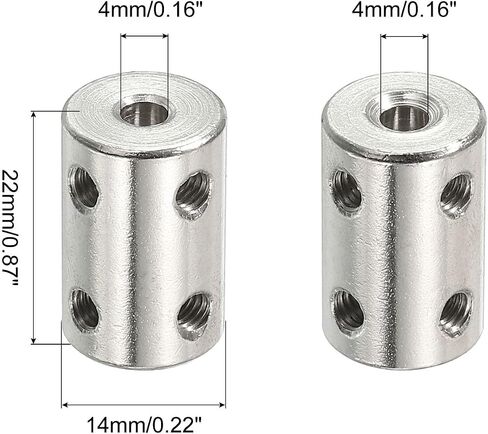 PATIKIL Shaft Coupler Connector L22 x D14 5mm to 6mm Bore Rigid Coupling Stainless Steel Shaft Joint w Screw,Wrench for 3D Printers Silver 2Pack in Saudi Arabia