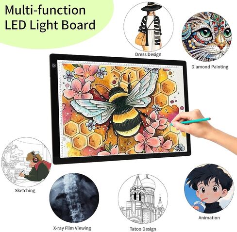 A4 Light Box for Tracing Light pad for Drawing Wsenlight Magnetic Light Board with 4 Magnets, USB Powered Portable Light Table for Weeding Vinyl Tattoo Drawing X-ray Viewing Diamond Painting Animation in Saudi Arabia
