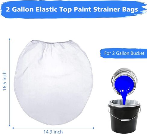 Paint Strainer Bags, 12 Pieces 2 Gallon White Fine Mesh Filter Bag, Bucket Elastic Opening Strainer Bags Hydroponic Paint Filter Bag for Paint Gardening in Saudi Arabia