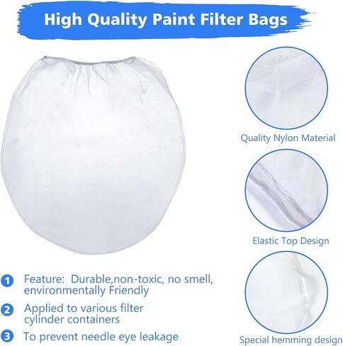 Paint Strainer Bags, 12 Pieces 2 Gallon White Fine Mesh Filter Bag, Bucket Elastic Opening Strainer Bags Hydroponic Paint Filter Bag for Paint Gardening in Saudi Arabia