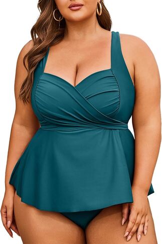 Aleumdr Plus Size Tankini Swimsuits for Womens Bathing Suit Tankini Tops with High Waisted Shorts Swimwear in Saudi Arabia