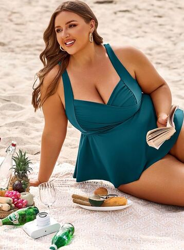 Aleumdr Plus Size Tankini Swimsuits for Womens Bathing Suit Tankini Tops with High Waisted Shorts Swimwear in Saudi Arabia