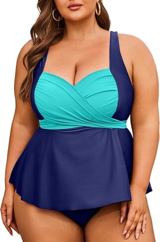 Aleumdr Plus Size Tankini Swimsuits for Womens Bathing Suit Tankini Tops with High Waisted Shorts Swimwear in Saudi Arabia