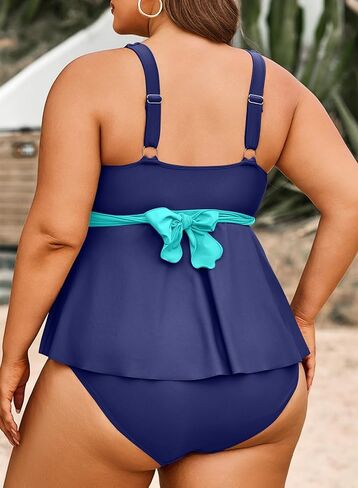 Aleumdr Plus Size Tankini Swimsuits for Womens Bathing Suit Tankini Tops with High Waisted Shorts Swimwear in Saudi Arabia