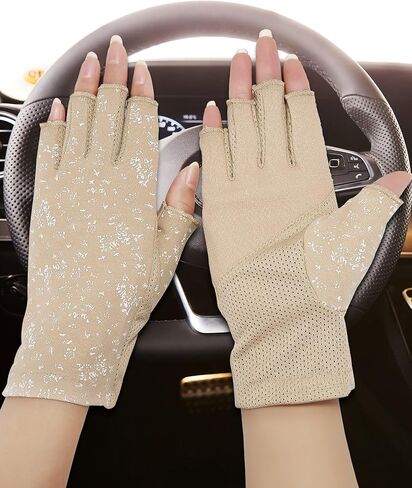 Maxdot Women Sunblock Fingerless Gloves Summer Driving Gloves Non Slip UV Protection Gloves for Outdoor in Saudi Arabia