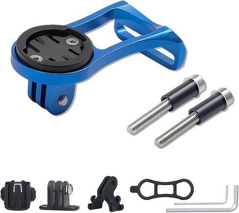 Bike Computer Mount - Bike Computer Handlebar Mount, Speedometer Lighting Flashlight Action Camera Compatible with Garmin Cateye Bryton and Other Bike Computer Bike Accessories (Blue) in Saudi Arabia