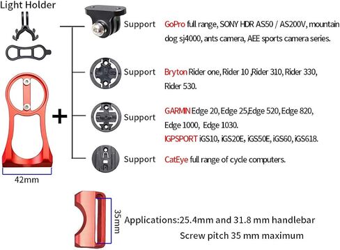 Bike Computer Mount - Bike Computer Handlebar Mount, Speedometer Lighting Flashlight Action Camera Compatible with Garmin Cateye Bryton and Other Bike Computer Bike Accessories (Blue) in Saudi Arabia