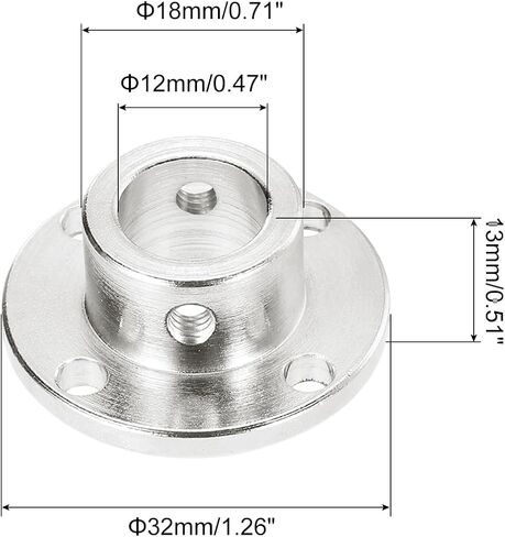 MECCANIXITY 2 Pcs 12mm Flange Coupling Connector Rigid Guide Model Coupler Accessory Shaft Axis Fittings with Mini Hex Wrench and Fastening Screw for DIY RC Model Motors,Silver in Saudi Arabia