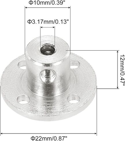 MECCANIXITY 2 Pcs 12mm Flange Coupling Connector Rigid Guide Model Coupler Accessory Shaft Axis Fittings with Mini Hex Wrench and Fastening Screw for DIY RC Model Motors,Silver in Saudi Arabia