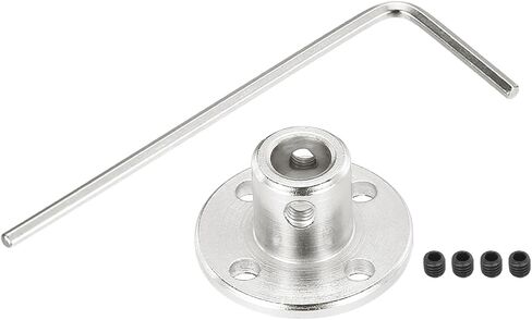 MECCANIXITY 2 Pcs 12mm Flange Coupling Connector Rigid Guide Model Coupler Accessory Shaft Axis Fittings with Mini Hex Wrench and Fastening Screw for DIY RC Model Motors,Silver in Saudi Arabia