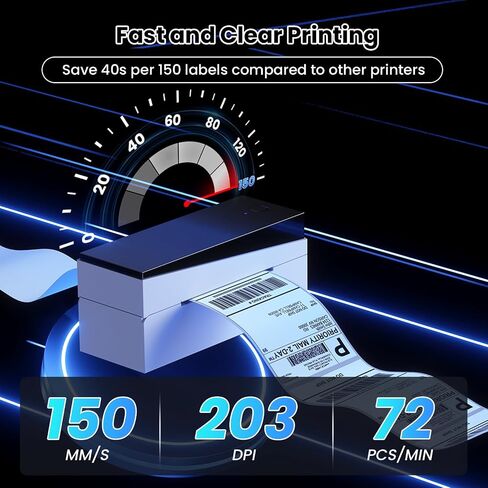 Bluetooth Thermal Label Printer 4x6, 249BT Shipping Label Printer for Small Business, 4x6 Thermal Shipping Label Printer for Shipping Packages, Compatible with USPS, Shopify, Amazon in Kuwait