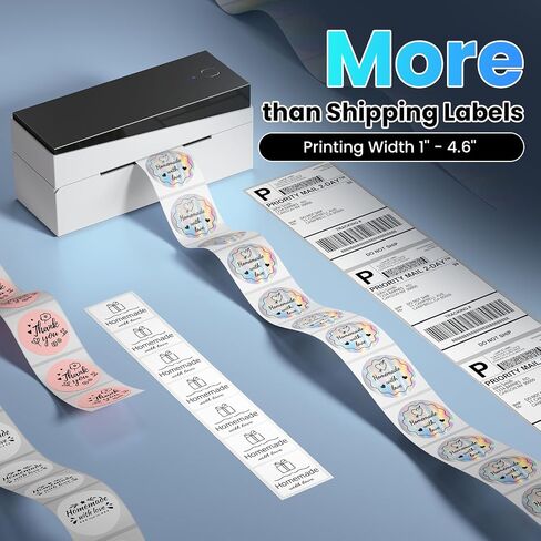 Bluetooth Thermal Label Printer 4x6, 249BT Shipping Label Printer for Small Business, 4x6 Thermal Shipping Label Printer for Shipping Packages, Compatible with USPS, Shopify, Amazon in Kuwait