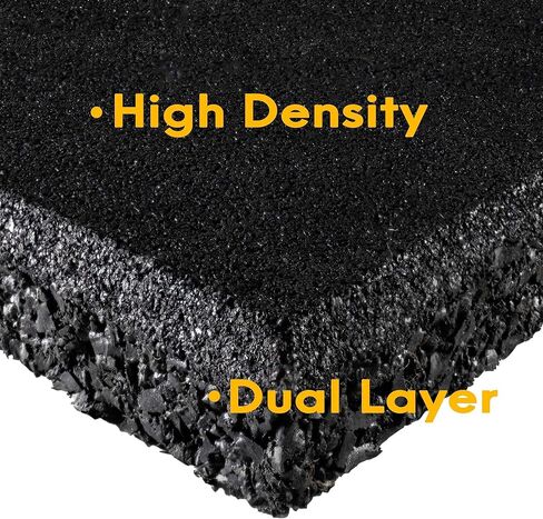 CyclingDeal 5/8" Thick High-Density Gym Floor Mats Tiles - 6 Pack 19.7"x19.7" Rubber Exercise Workout Equipment Ground Shock Absorbing Mat for Home Gym Garage in Saudi Arabia