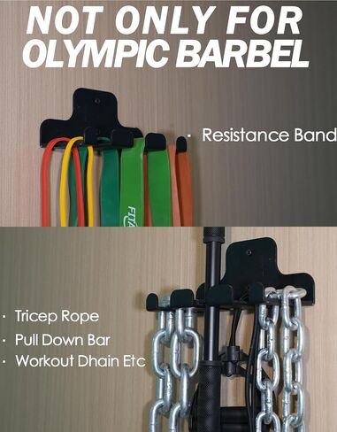 شماعة أثقال مثبتة على الحائط من Fitarc Barbell لقضيب 33 مم، حامل أثقال أولمبي، رف تعليق أثقال لصالة الألعاب الرياضية المنزلية، رفوف وزن مجانية، رف حائط بار للمنزل وصالة الألعاب الرياضية لتوفير المساحة in Saudi Arabia