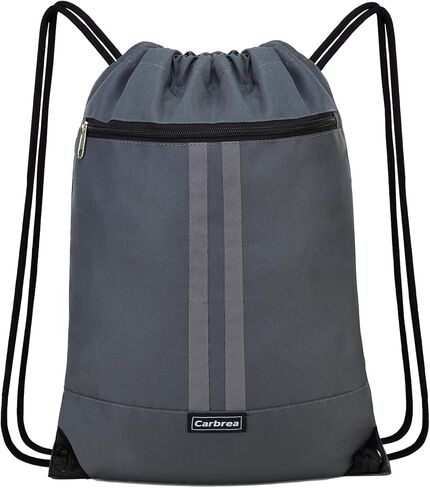 Drawstring Backpack - Drawstring Bags with Front Pocket Foldable String Backpack Sackpack for Gym Sport Excursions - Black in Kuwait