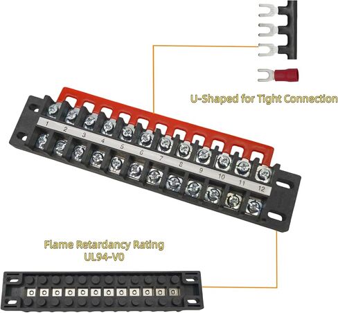 Fast Terminal Blocks – 4-Pack of 6-Position Terminal Strips with Jumpers & Connectors for Electrical Wiring and Power Distribution in Saudi Arabia