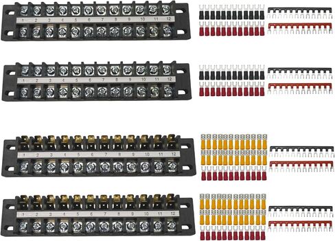 Fast Terminal Blocks – 4-Pack of 6-Position Terminal Strips with Jumpers & Connectors for Electrical Wiring and Power Distribution in Saudi Arabia