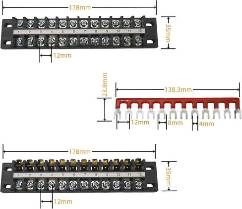 Fast Terminal Blocks – 4-Pack of 6-Position Terminal Strips with Jumpers & Connectors for Electrical Wiring and Power Distribution in Saudi Arabia