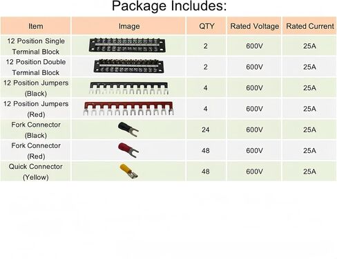 Fast Terminal Blocks – 4-Pack of 6-Position Terminal Strips with Jumpers & Connectors for Electrical Wiring and Power Distribution in Saudi Arabia