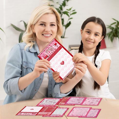 Pasimy 149 Pcs Valentine's Day Party Games 25 Players Valentines Day Word Search Scramble Bingo Card Trivia Game with Pencil for Valentine Gifts Family Large Group Activities Party Favors Supplies in Saudi Arabia