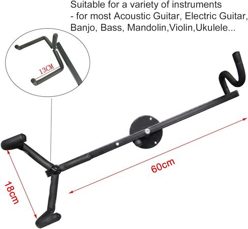 حامل جيتار على الحائط، حامل جيتار أفقي منخفض الجسم ضيق جيتار حائطي للجيتار الصوتي والكهربائي والبانجو والباس والمندولين in Kuwait