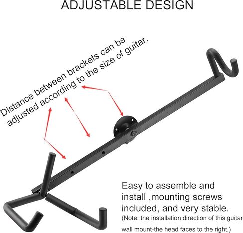 حامل جيتار على الحائط، حامل جيتار أفقي منخفض الجسم ضيق جيتار حائطي للجيتار الصوتي والكهربائي والبانجو والباس والمندولين in Kuwait