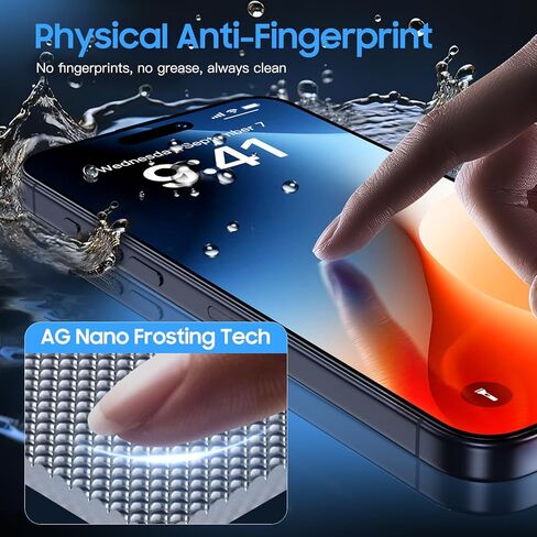 Uyiton for iPhone 16 Pro Max Matte Privacy Screen Protector - Anti-Fingerprint [Easy Fit] Anti-Spy Shatterproof Full Coverage Case Friendly 9H Tempered Glass Screen Cover, 2 Pack in Saudi Arabia
