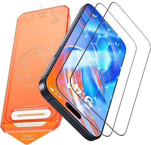 Uyiton for iPhone 16 Pro Max Matte Privacy Screen Protector - Anti-Fingerprint [Easy Fit] Anti-Spy Shatterproof Full Coverage Case Friendly 9H Tempered Glass Screen Cover, 2 Pack in Saudi Arabia