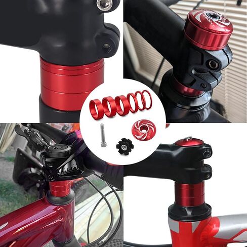 9PCS Bicycle Headset Spacer, Threadless Aluminum Alloy Headset Stem Spacer Set 1-1/8 Inch Headset Spacer for MTB BMX Mountain Road Bikes Cycling (2mm 3mm 5mm and 3PCS 10mm Spacer) in Kuwait