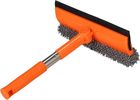 Professional Window Squeegee,2 in 1 Squeegee Window Cleaner with Long Stainless Steel Handle,Sponge Car Window Squeegee for Gas Station, Glass,Shower,Outdoor High Window Cleaning (long pole) in Kuwait